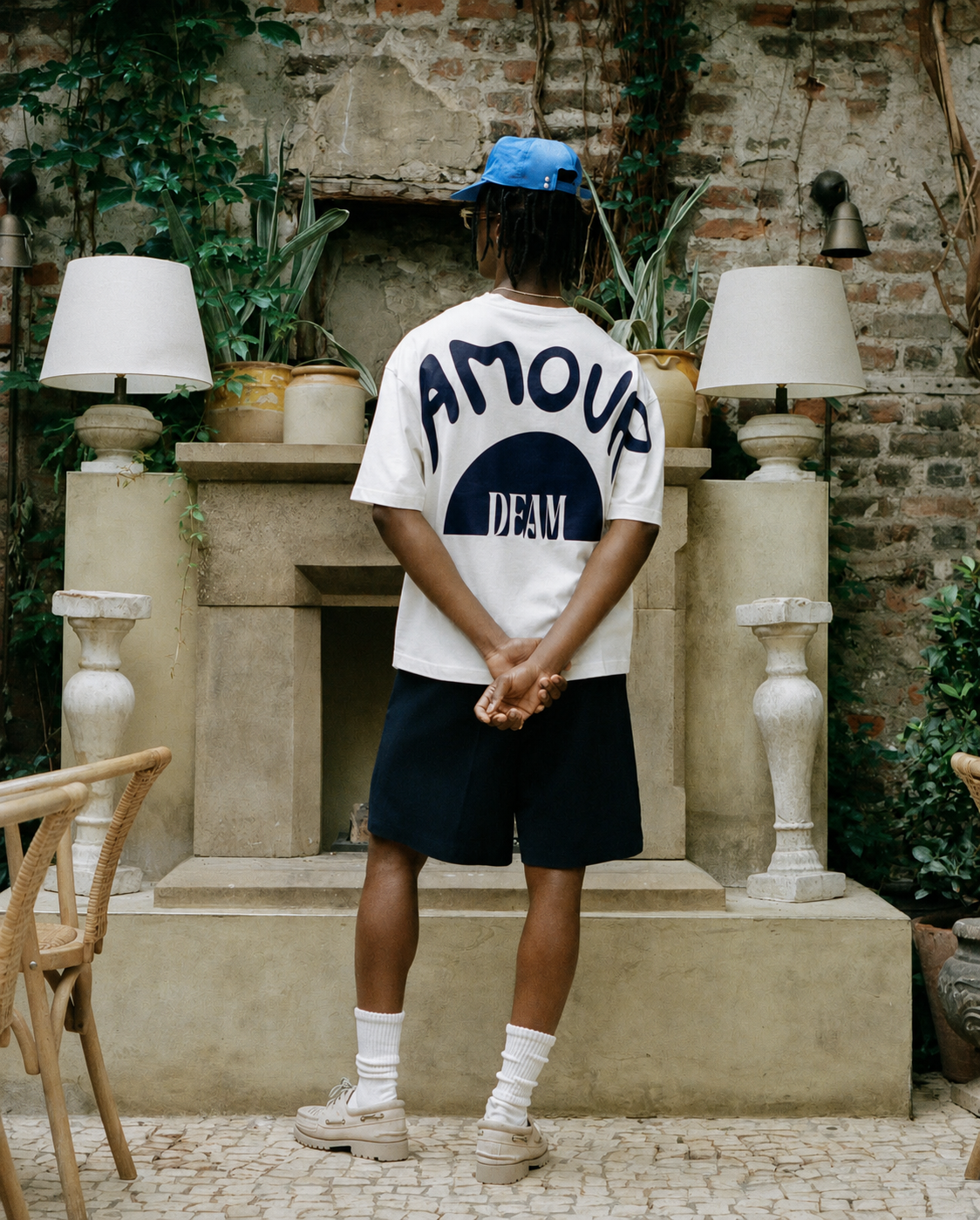 DEAM 'AMOUR' COTTON TSHIRT WITH LOGO PRINT