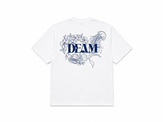 DEAM 'JELLYFISH' COTTON TSHIRT WITH LOGO PRINT
