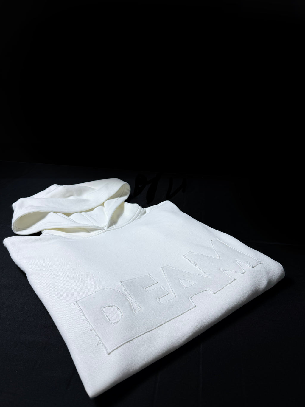 DEAM ECRU WHITE HOODIE WITH PATCH