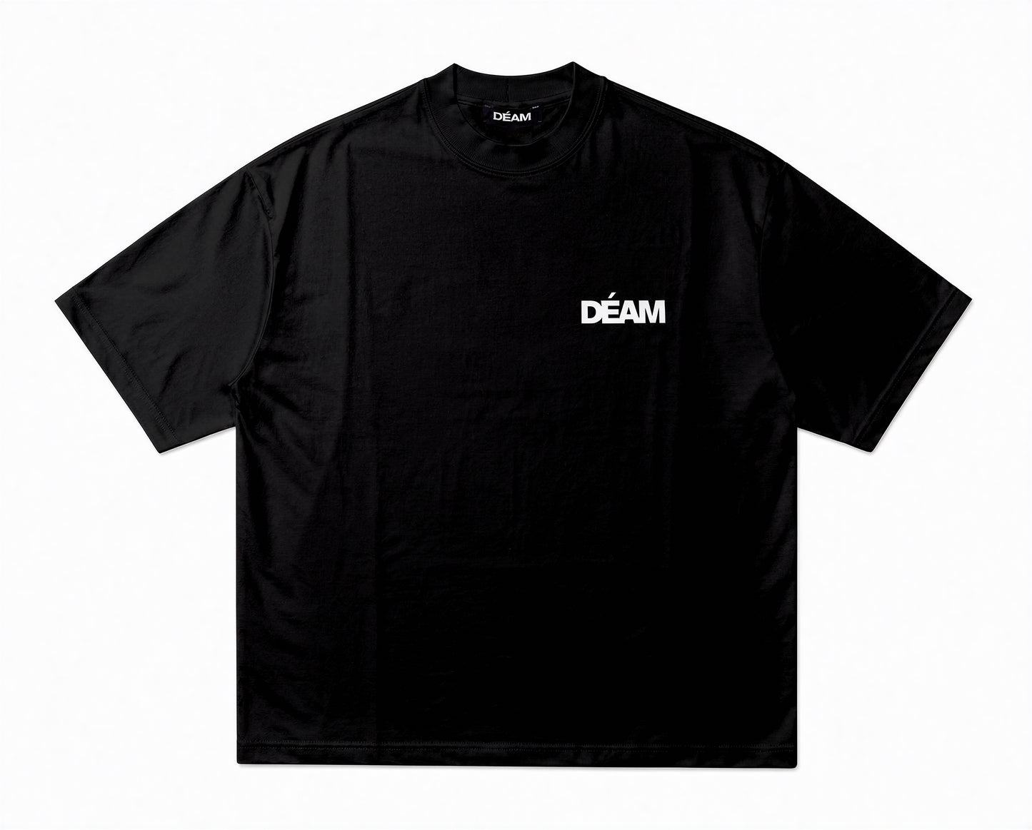 DEAM BLACK COTTON TSHIRT WITH LOGO PRINT
