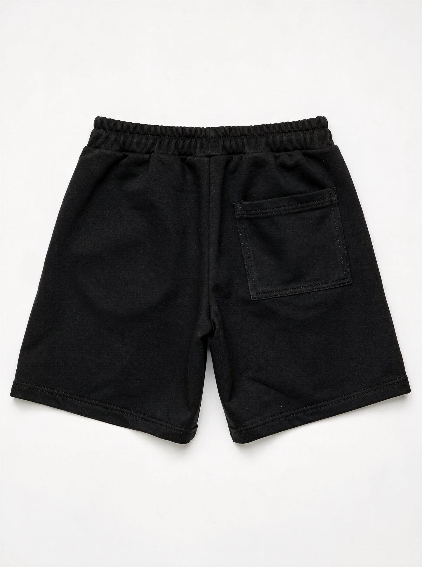 DEAM BLACK COTTON SHORTS WITH LOGO PRINT