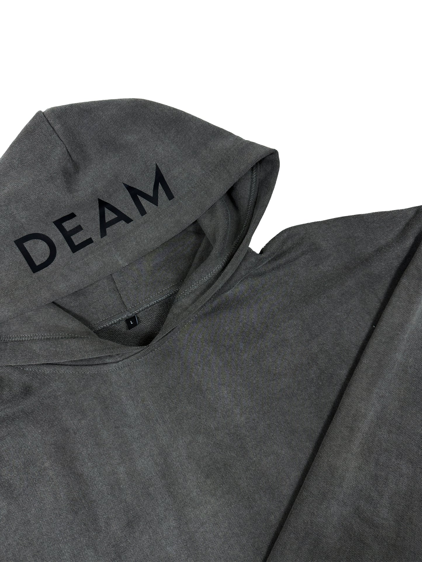 DEAM GREY DELAVE COTTON HOODIE WITH PRINT