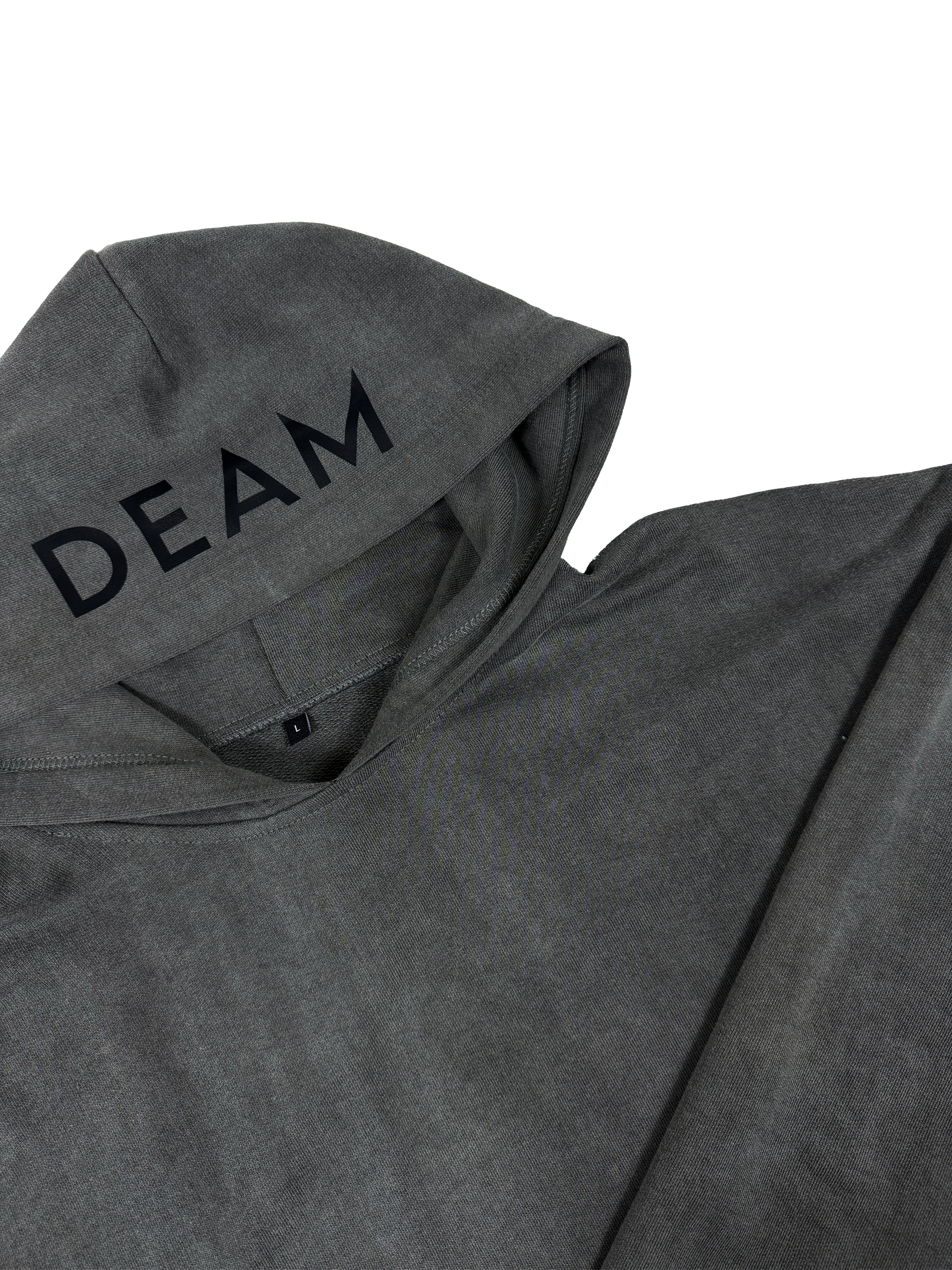 DEAM GREY DELAVE COTTON HOODIE WITH PRINT