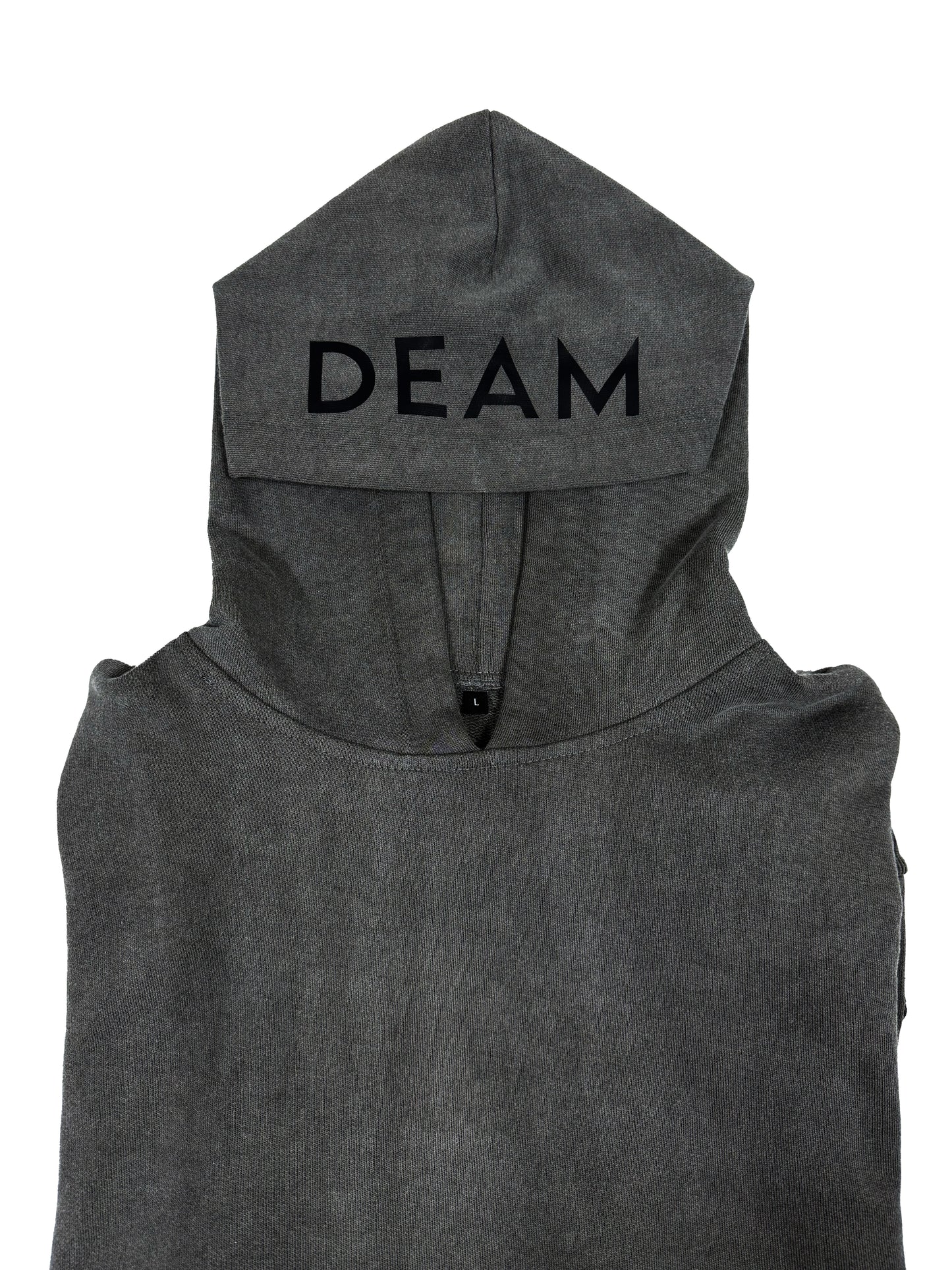 DEAM GREY DELAVE COTTON HOODIE WITH PRINT