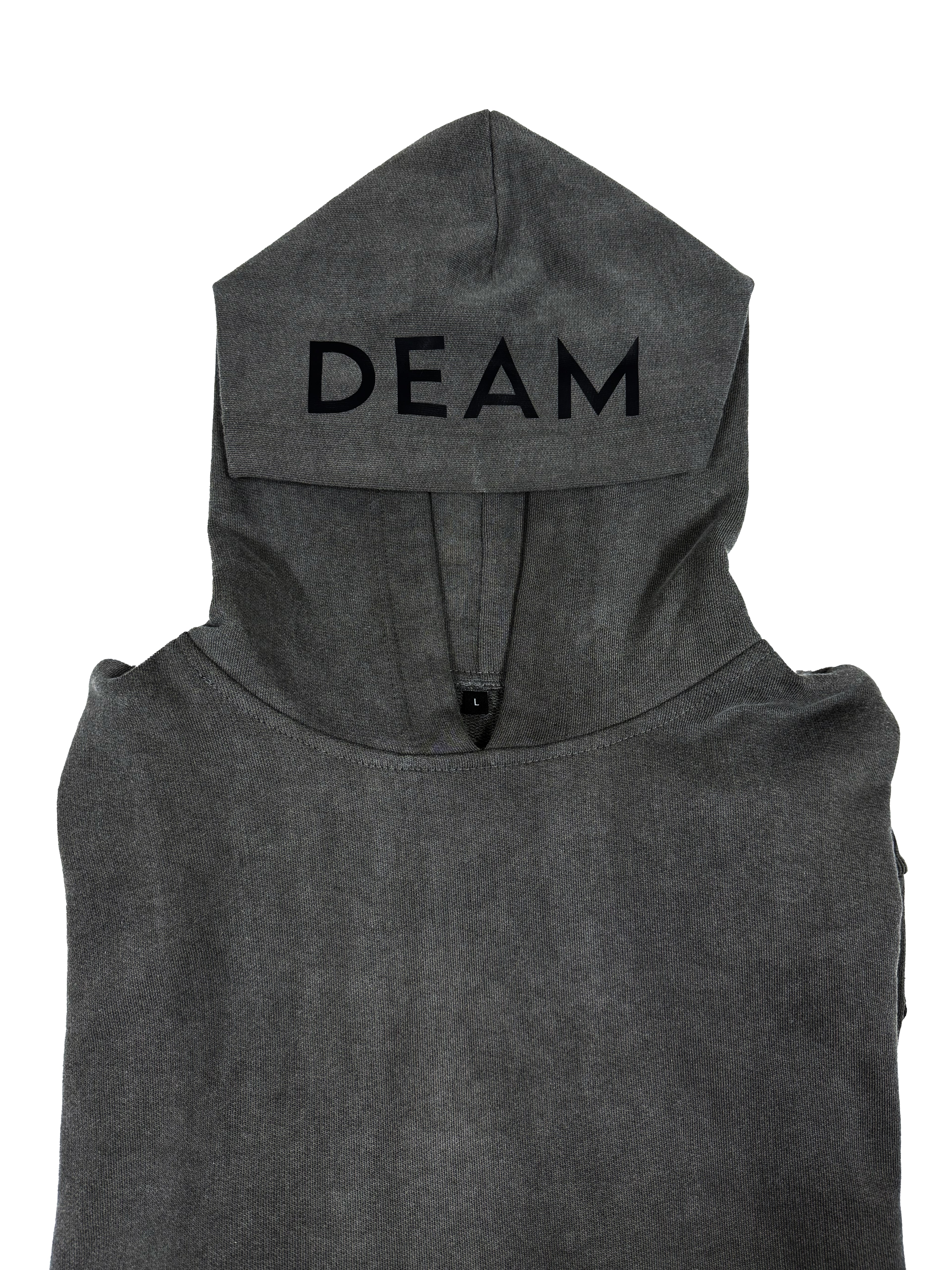 DEAM GREY DELAVE COTTON HOODIE WITH PRINT