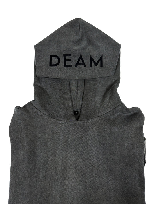 DEAM GREY DELAVE COTTON HOODIE WITH PRINT
