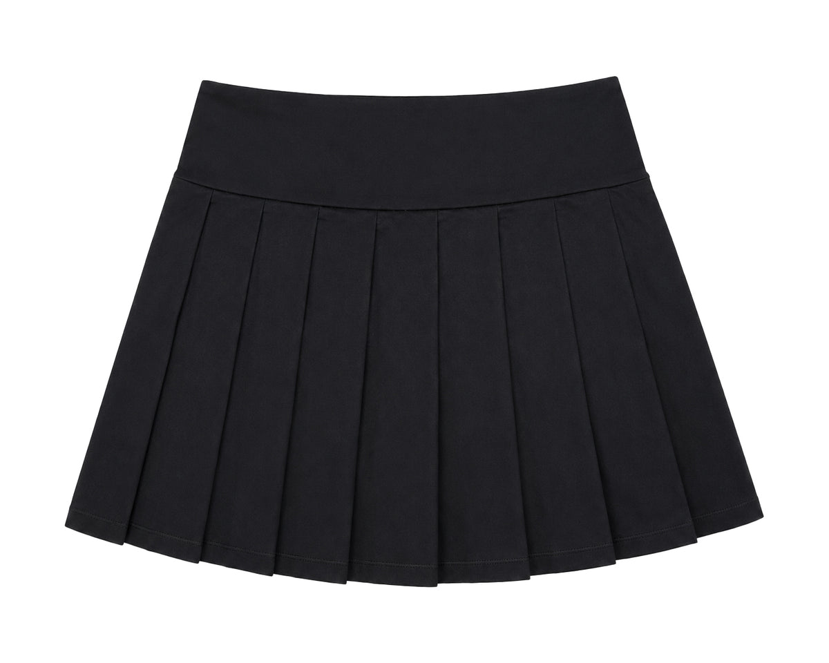 DEAM BLACK PLEATED MINI SKIRT