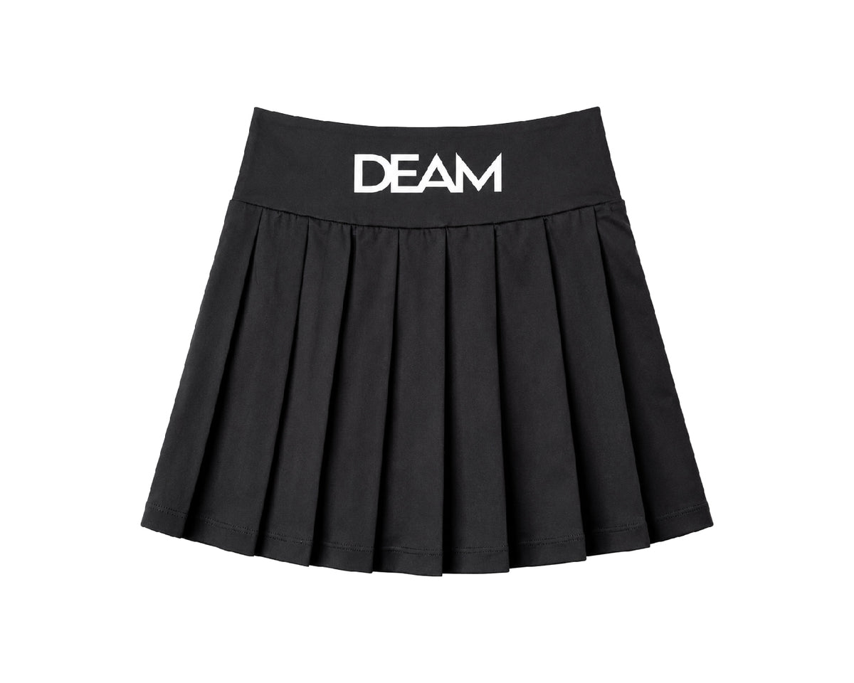 DEAM BLACK PLEATED MINI SKIRT