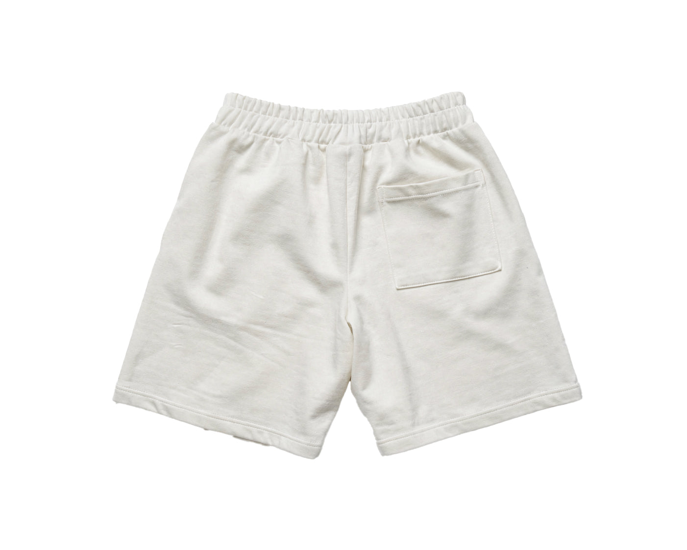 DEAM ECRU COTTON SHORTS WITH LOGO PRINT