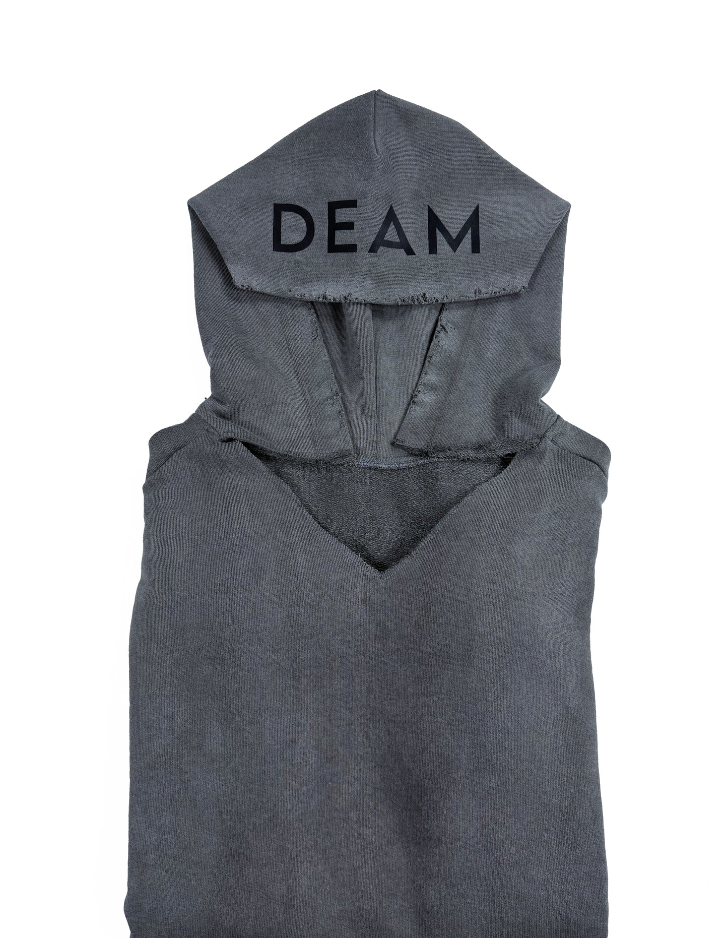 DEAM GREY DELAVE WOMEN DISTRESSED HOODIE WITH PRINT